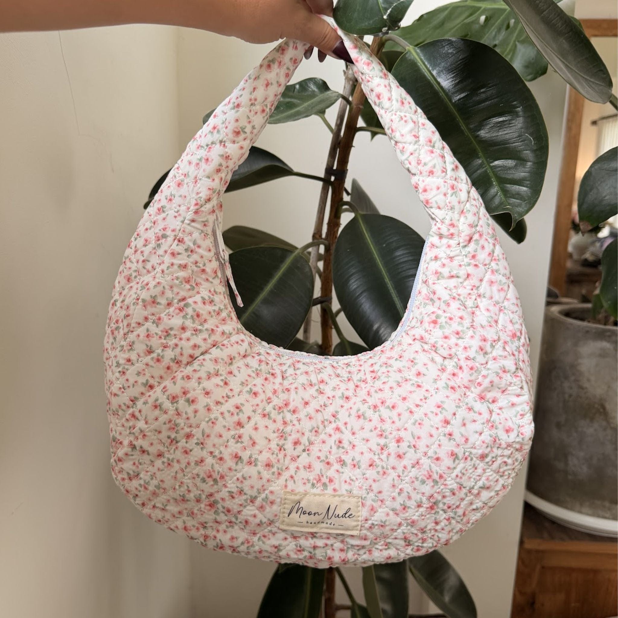 Moon Nude Peony Hoop Bag